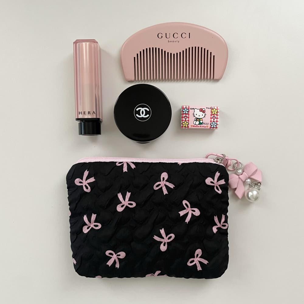 리프레더 쁘띠 리본 키링 파우치 (3color) 화장품파우치 다용도파우치 미니파우치