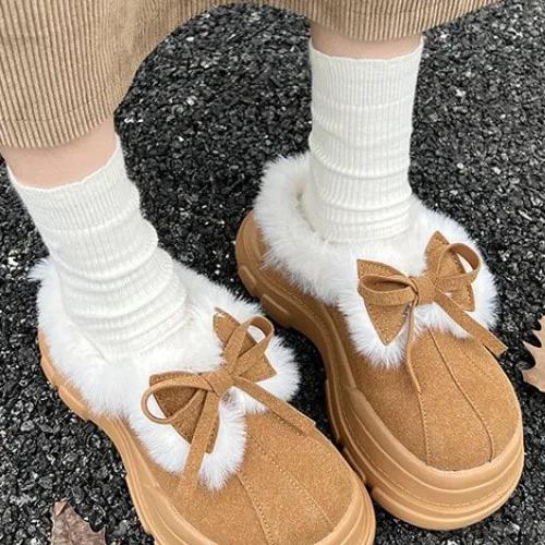 머핀 리본 털부츠