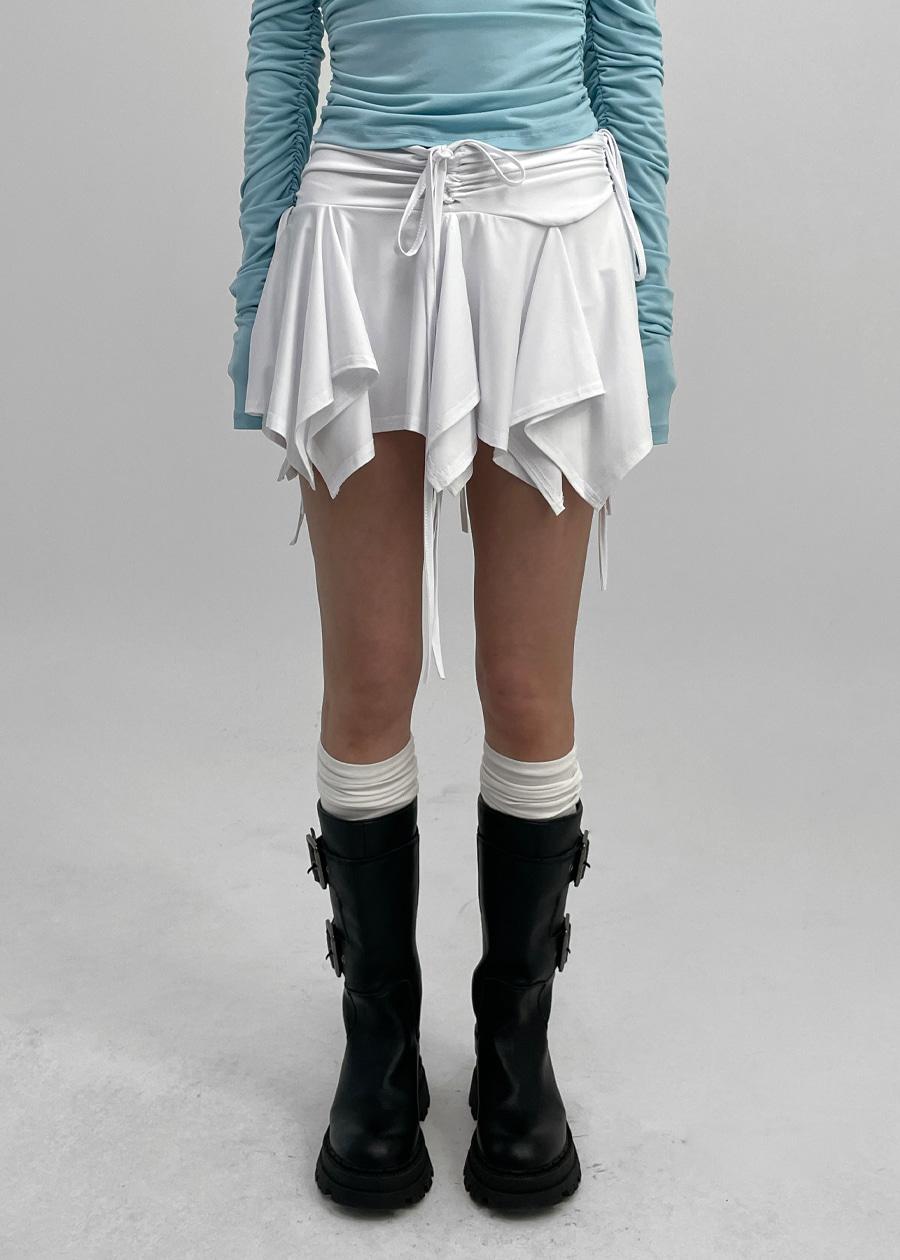 헤펀 언발 스트랩 미니 스커트팬츠