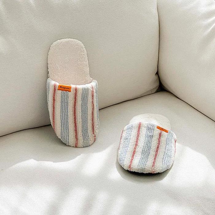 맨션스트라이프 포그니 거실화 워셔블 룸슈즈 실내화 층간소음 홈 슬리퍼