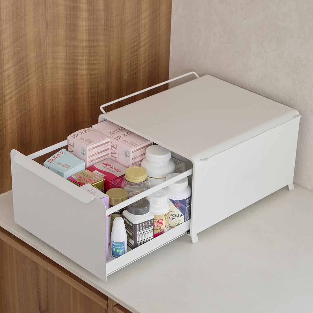 코드리빙 코드리빙  슬라이딩 영양제 보관함 식탁 주방 싱크대 수납 정리함 클린업 스토리지