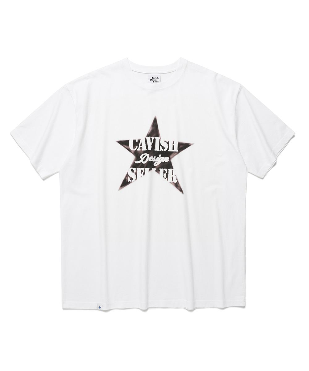 STAR STENCIL SS TEE[WHITE]