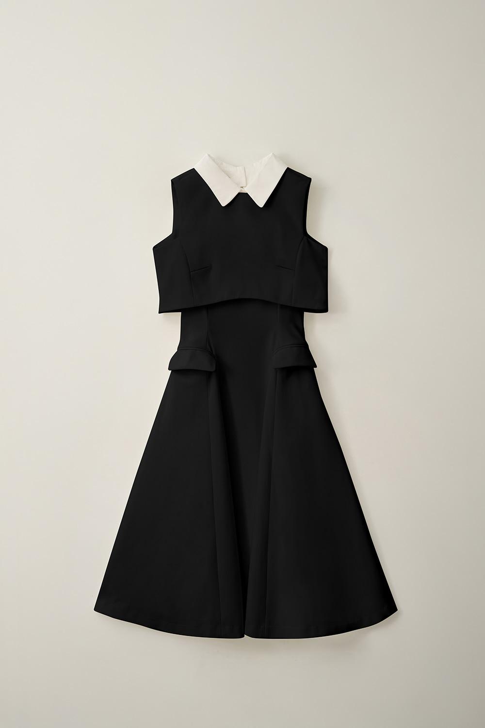 [2차] COLLAR TWIN FLARE DRESS_TT5W601BK