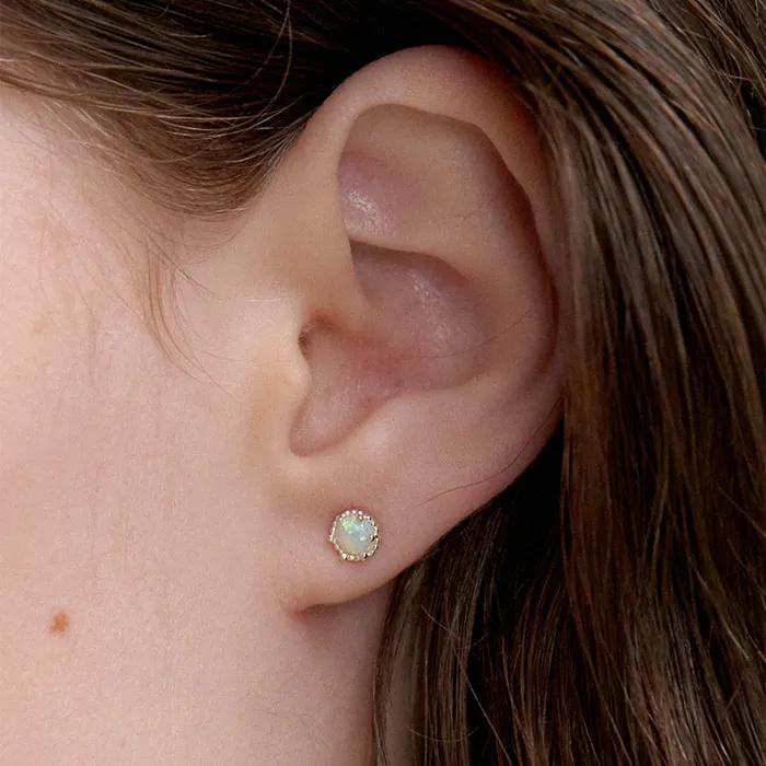 (SILVER 925) vintage opal earring JE043
