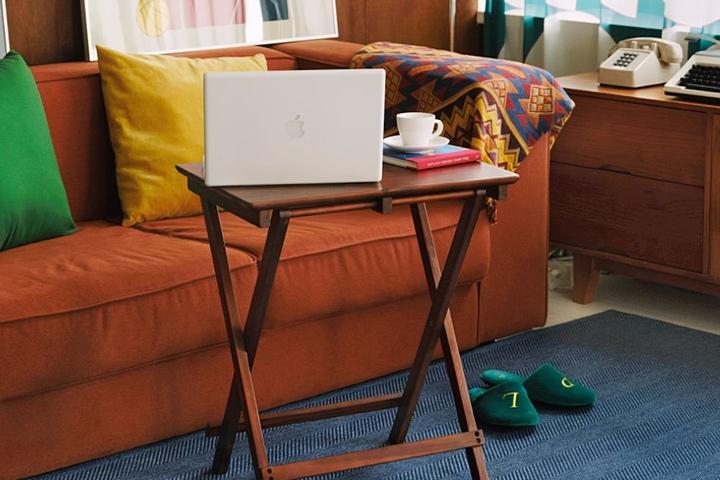 에이든 티크 캠핑 카페 원목 접이식 테이블 (2color)