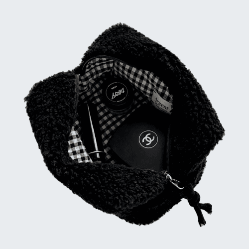 Argent square pouch - Fur black