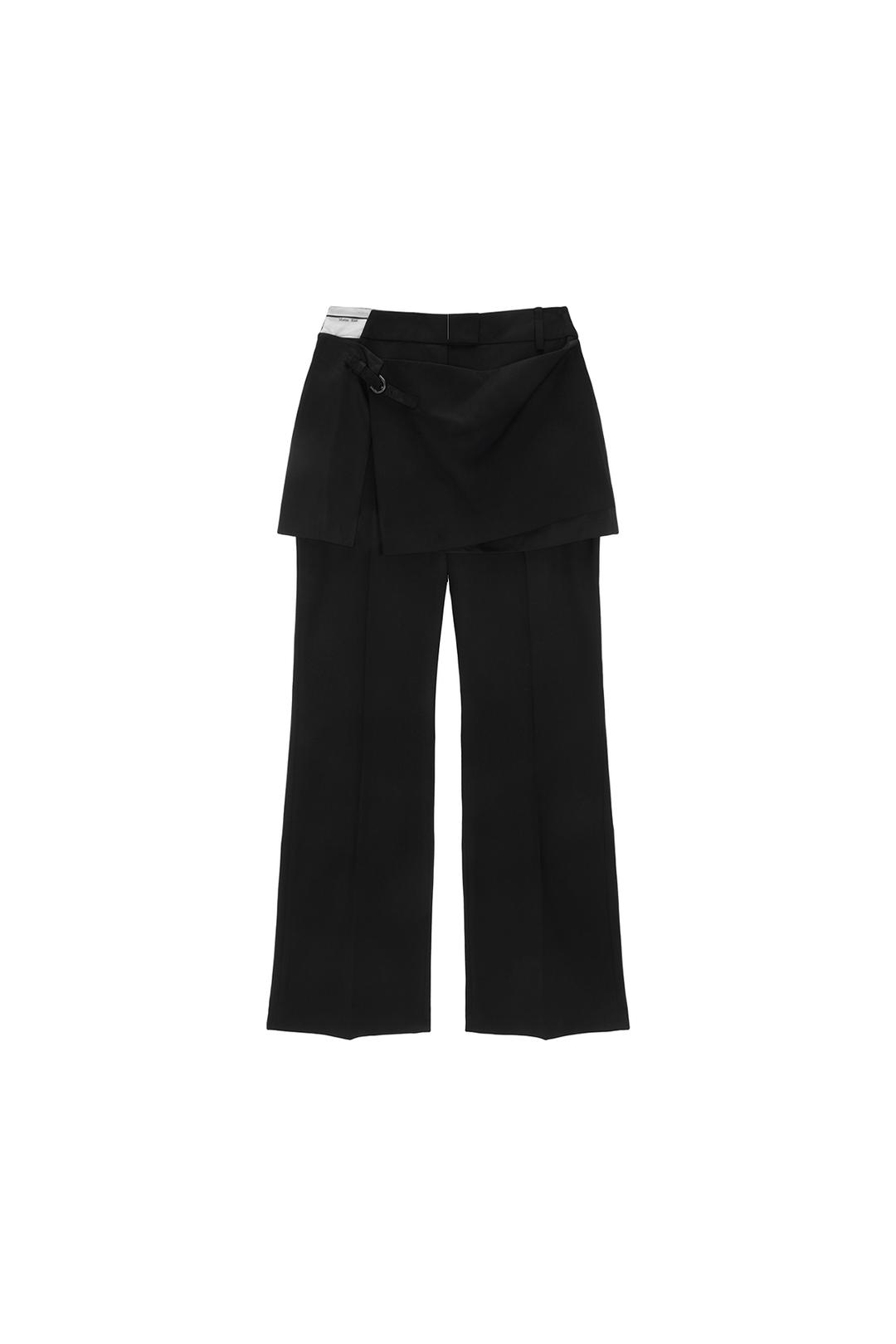 SLIT POINT SKIRT TROUSER IN BLACK