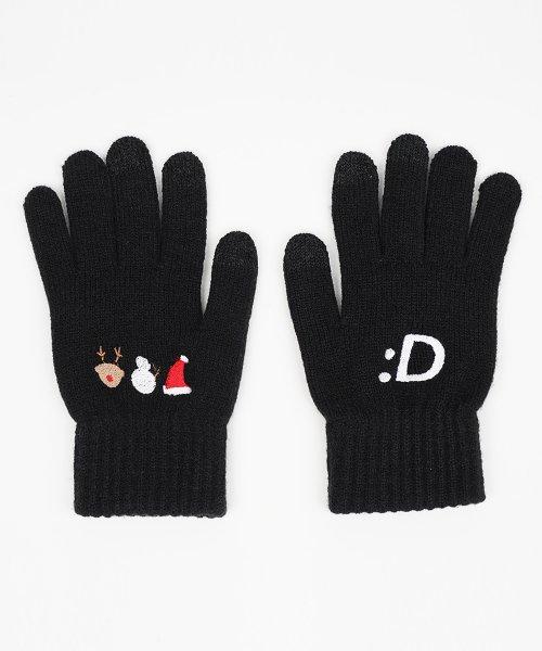 크리스마스 삼종 이모 스마트폰 터치 기모 울장갑_블랙