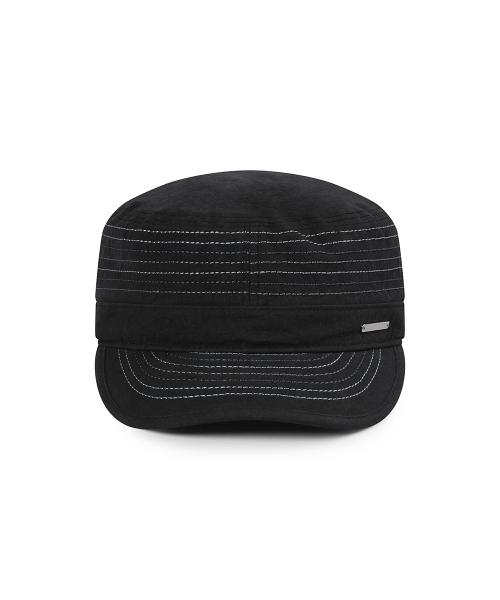 Stitch work cap BLACK