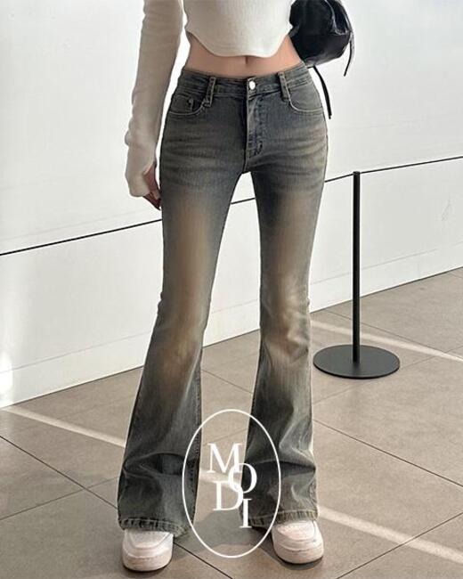 모디핏 [XS~L./자체제작🤎] '링마벨' 로우 부츠컷 데님pt (프리미엄 링사, 스판2%)