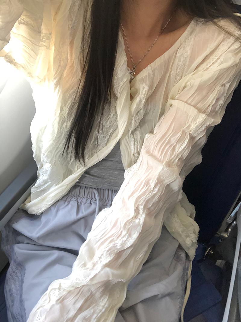 오르카 glory lace button cardigan