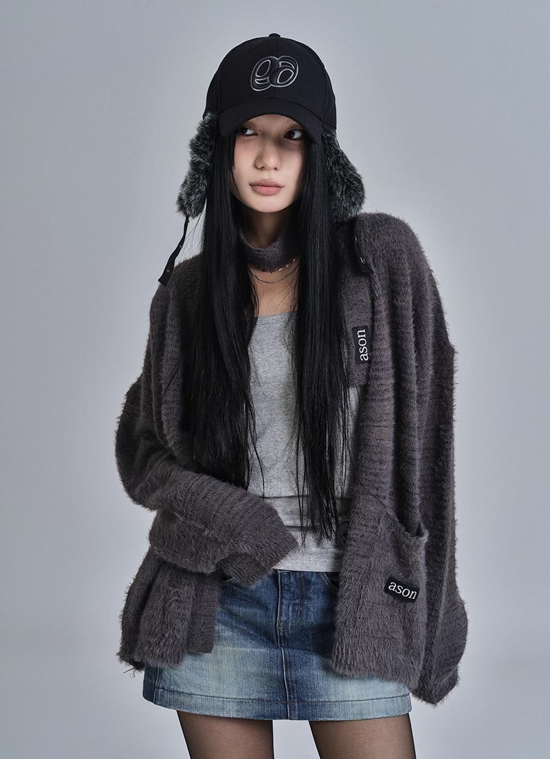 LUCA TIE CARDIGAN / CHARCOAL