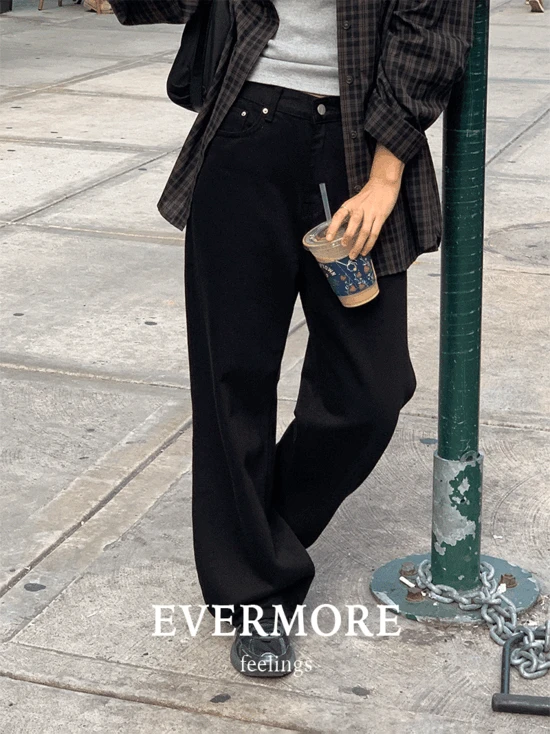 [evermore] 바질 블랙 팬츠