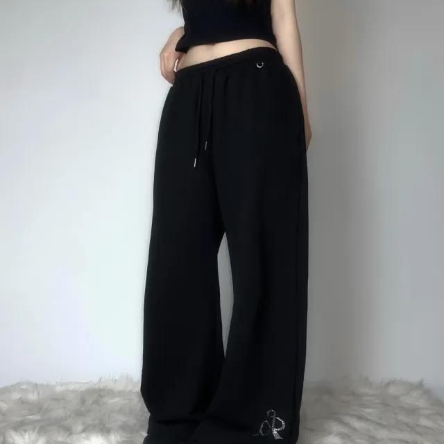 [🖤MADE] [핏보장] Fojn 핫픽스 큐빅 투웨이 와이드 롱 키링 로우 트레이닝 팬츠 *2color