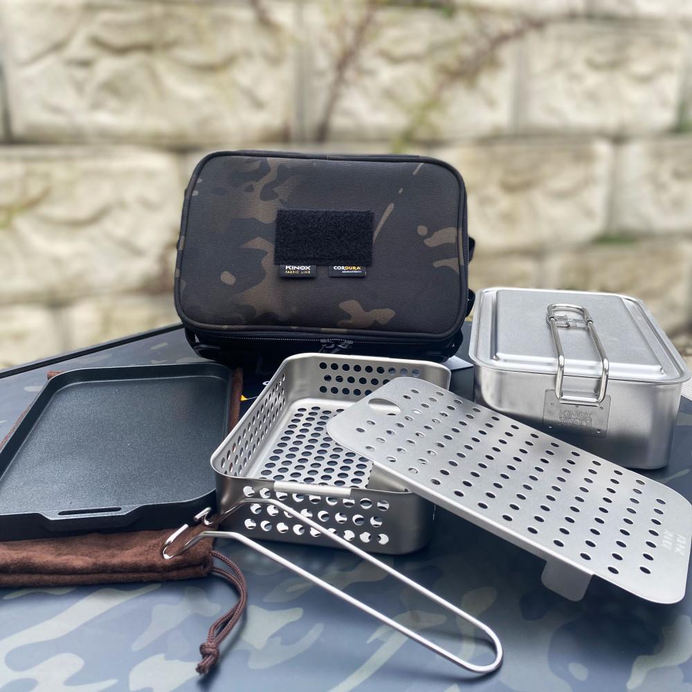 키녹스 캠핑 반합 패키지 세트 찜망 바스켓 불판 가방 블랙멀티카모