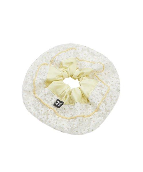 FLOWER SATIN SCRUNCHIE YELLOW