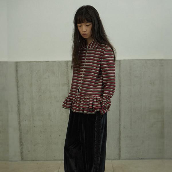 Velvet relax track pants_Black