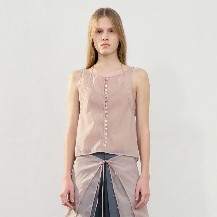 SEE-THROUGH BUTTON LOOP TOP_PINK_LW251BL09PK