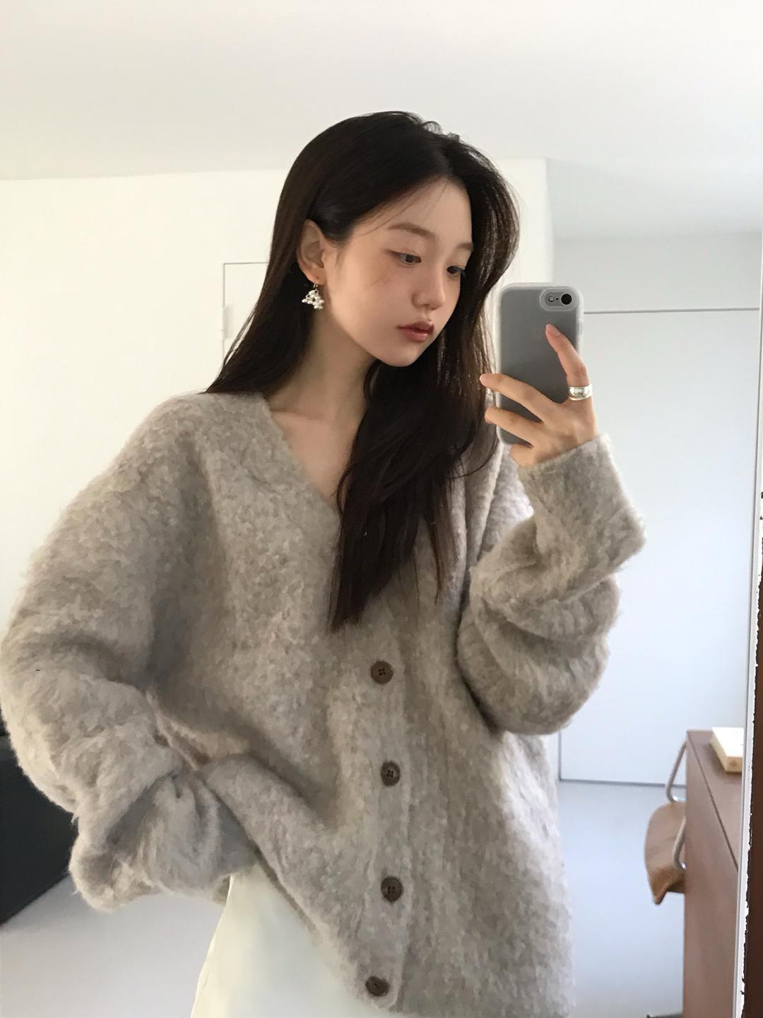 snug brush cardigan (2 colors)