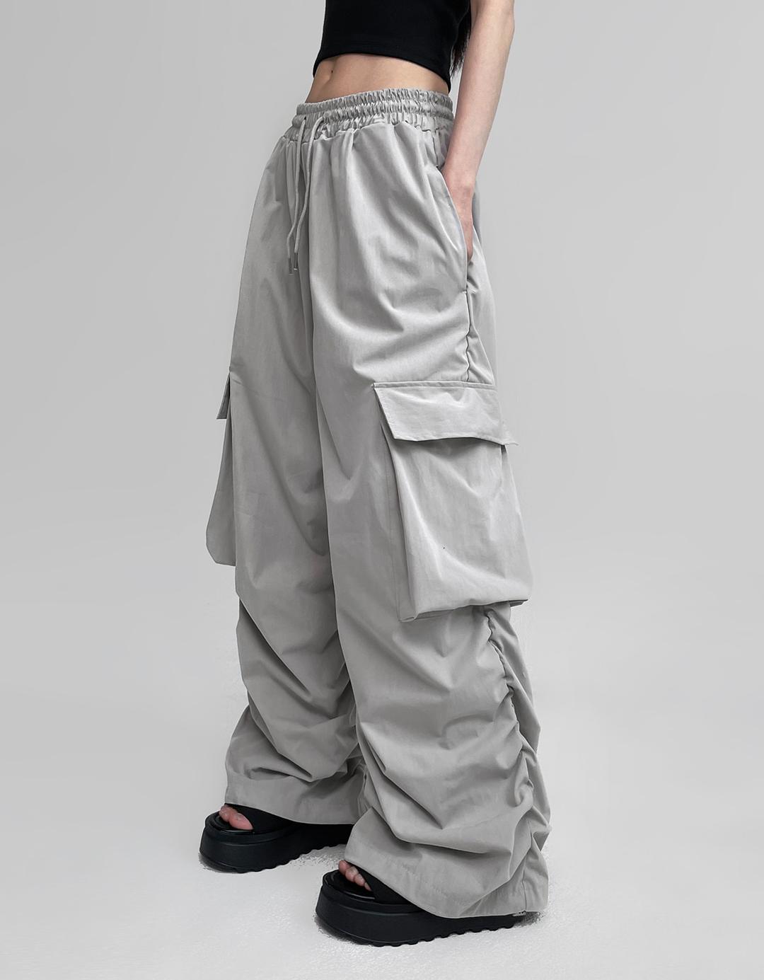 (UNISEX) 히카 셔링 와이드 카고팬츠