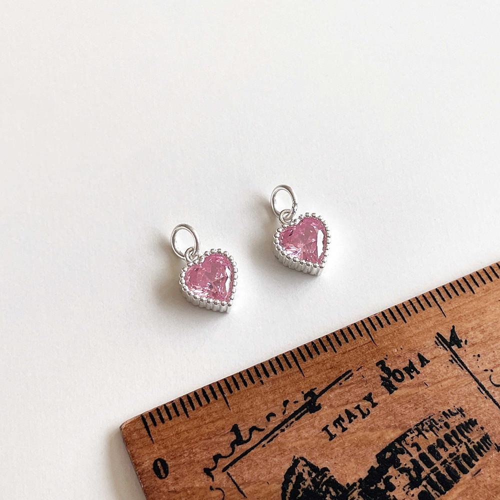 실버925 분홍 하트 펜던트 은 참 팔찌만들기 DIY 재료 악세사리 부자재 목걸이팬던트