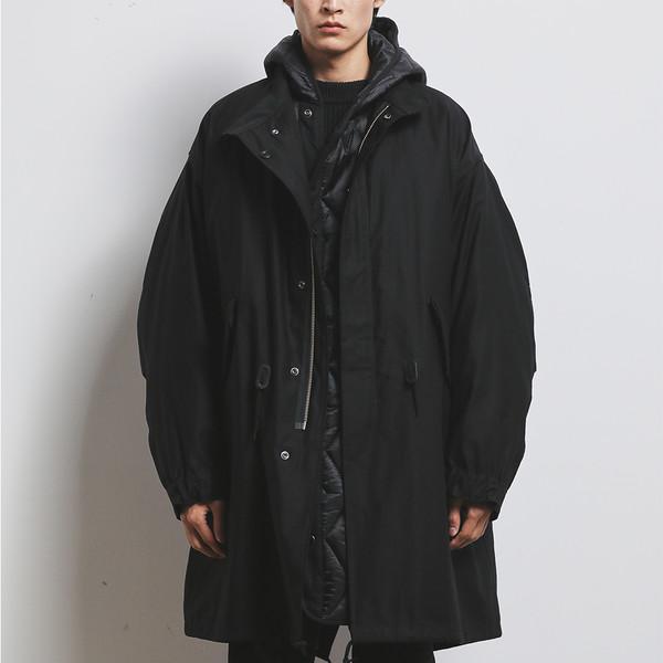COTTON BACK SATIN M-65 FISHTAIL PARKA_BLACK