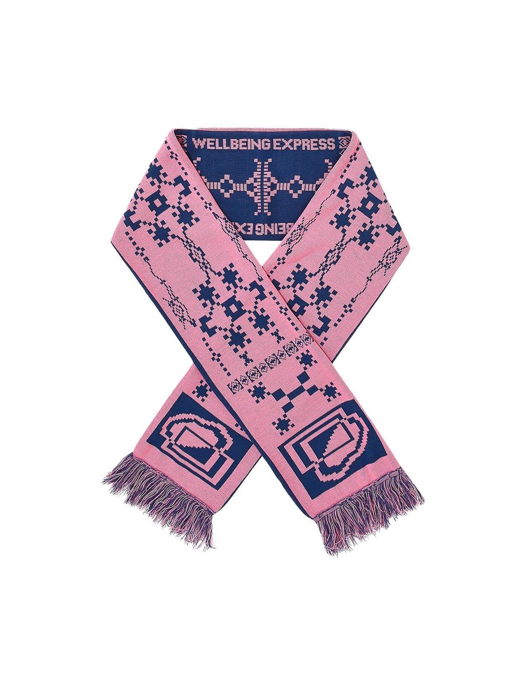 Jacquard Weave Muffler Pink