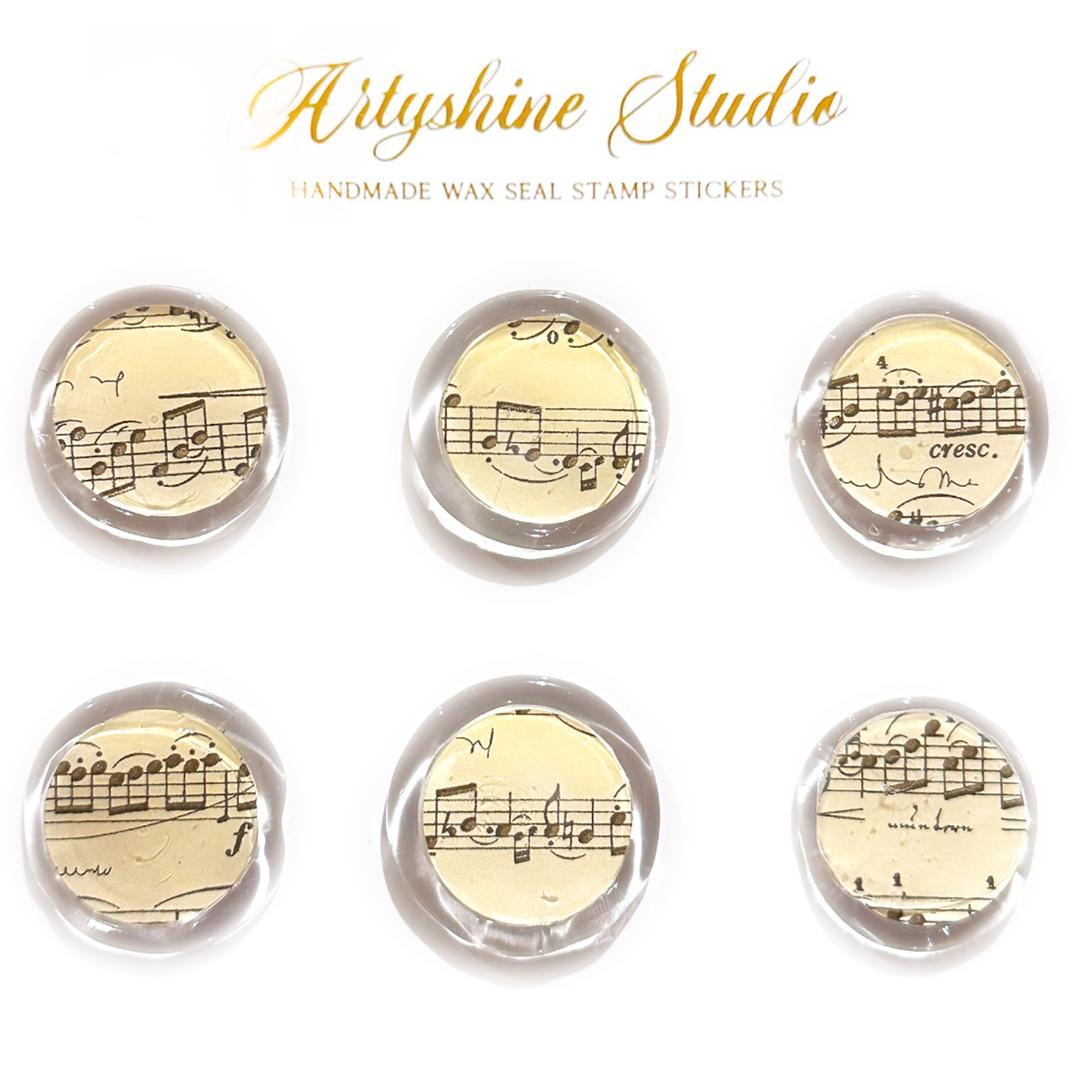 (Wax Seal Stickers ) Music Note 9 Pieces