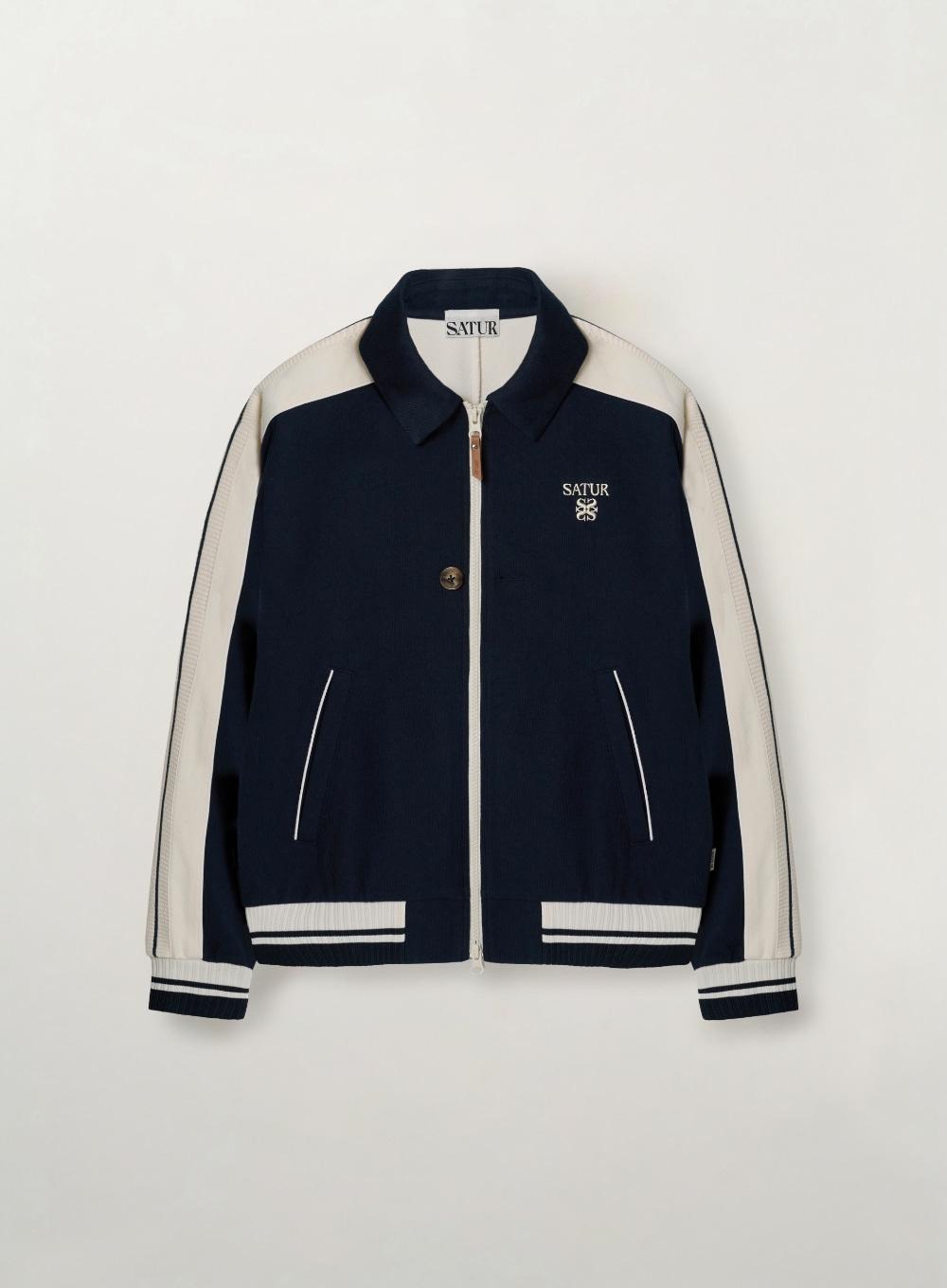 (W) Lawton Lining Collar Track Zip-up Jacket - Navy