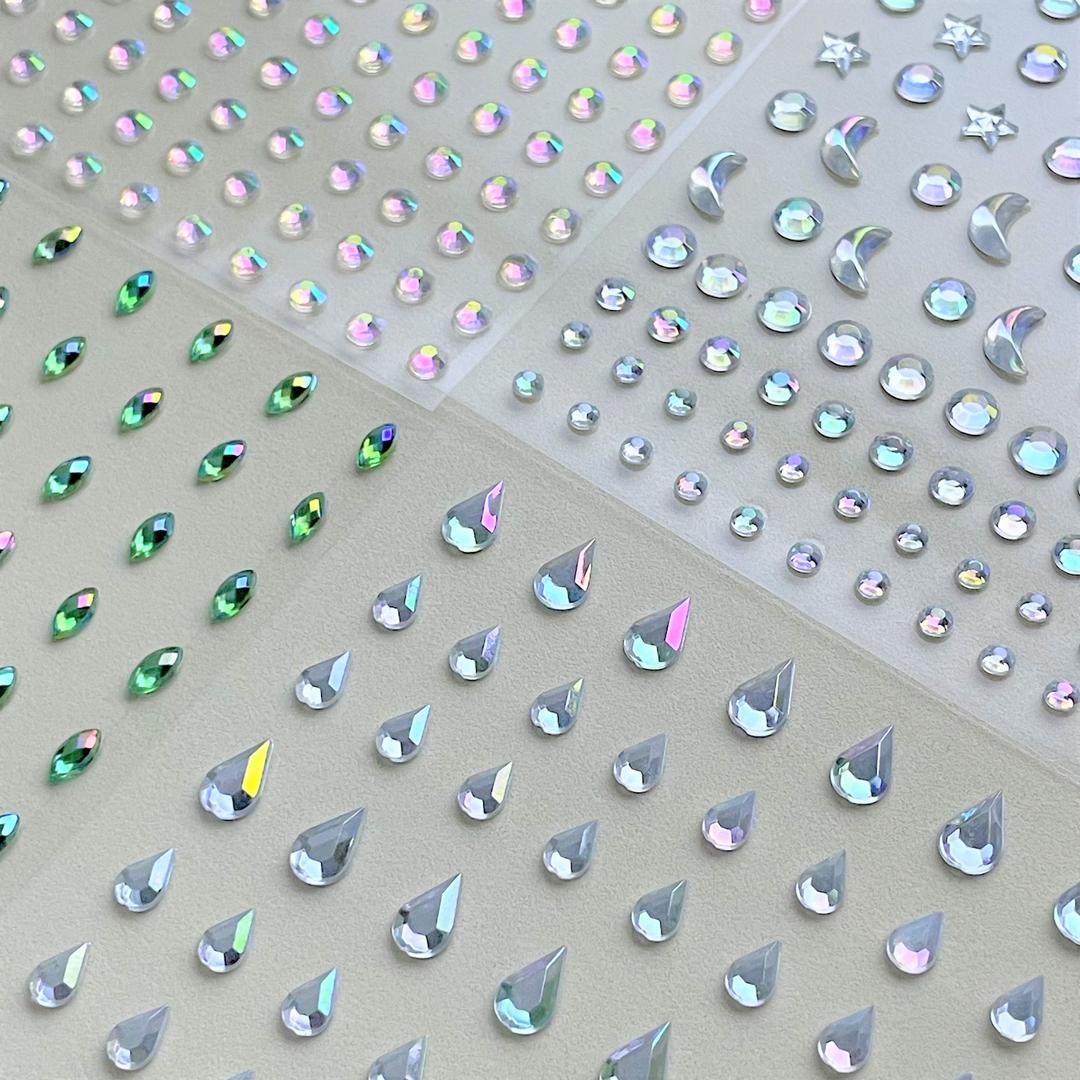 별 달 오팔 보석 다꾸 큐빅 접착비즈 파츠 4종