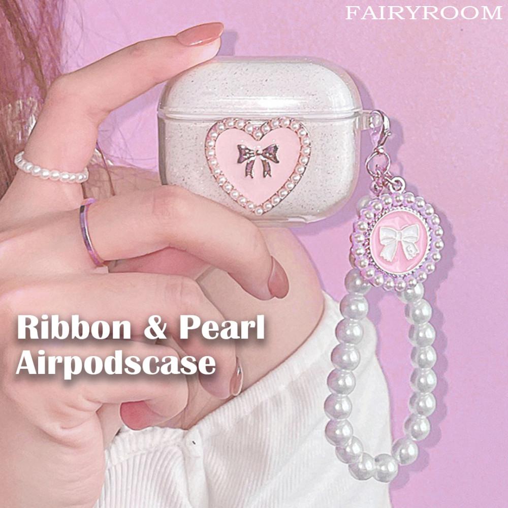 글리터 리본진주 에어팟케이스