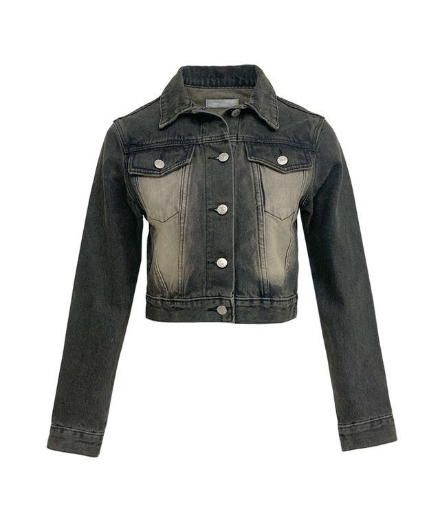 데미지 워싱 데님 자켓