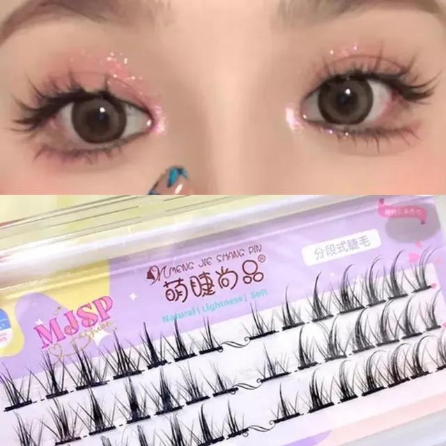 아이돌 부분 가닥 속눈썹 걸그룹 키치 인조 대용량 데일리 아이 래쉬 메이크업 자연스러운 가벼운 인형
