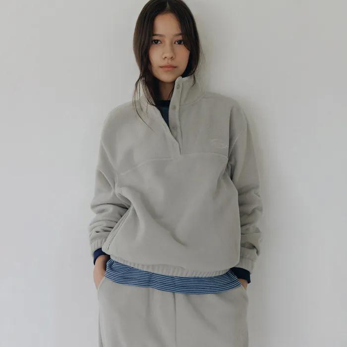 Jeff fleece anorak (light khaki)