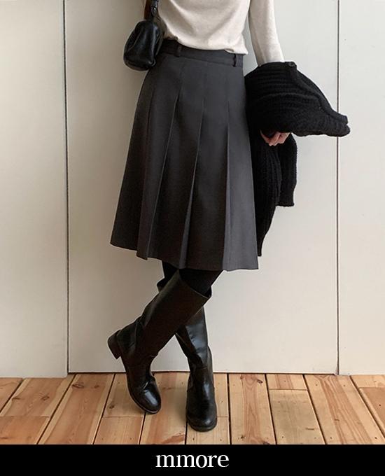 메리어라운드 [시즌오프40%][하객룩][mmore] 보그 미디 플리츠 스커트