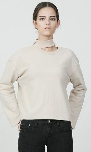 [15 F/W] cut out turtle neck sweat-shirt (beige)