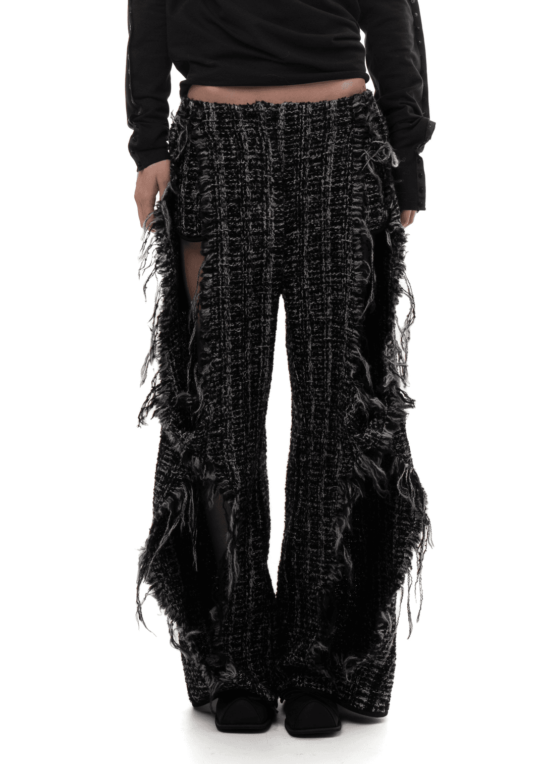 BRUSHED TWEED TWIST TROUSERS