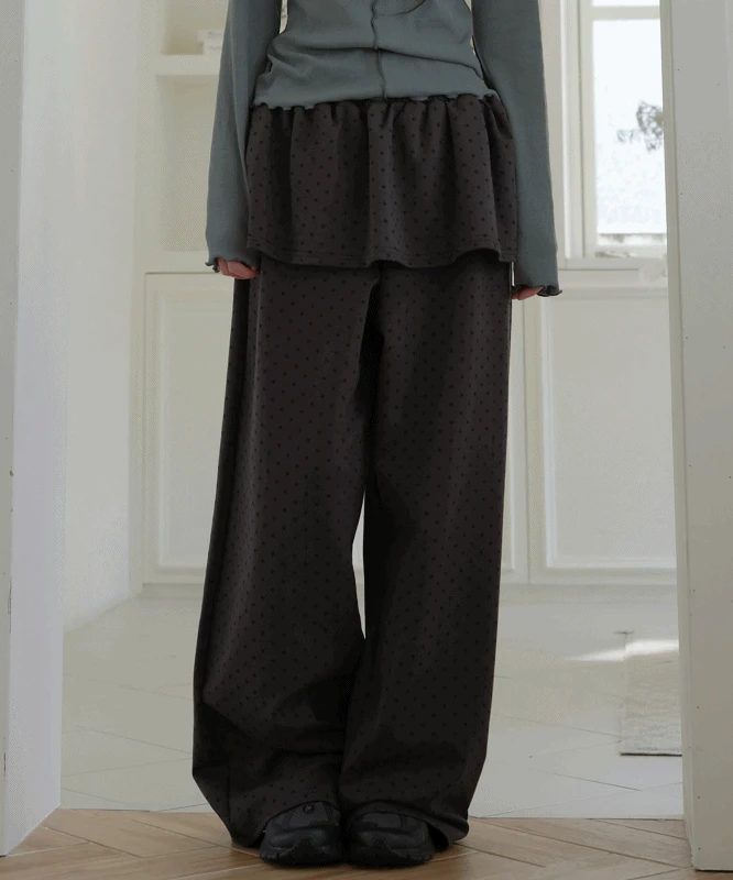 *추천* 아넨 도트 레이어드 스커트 팬츠 2color