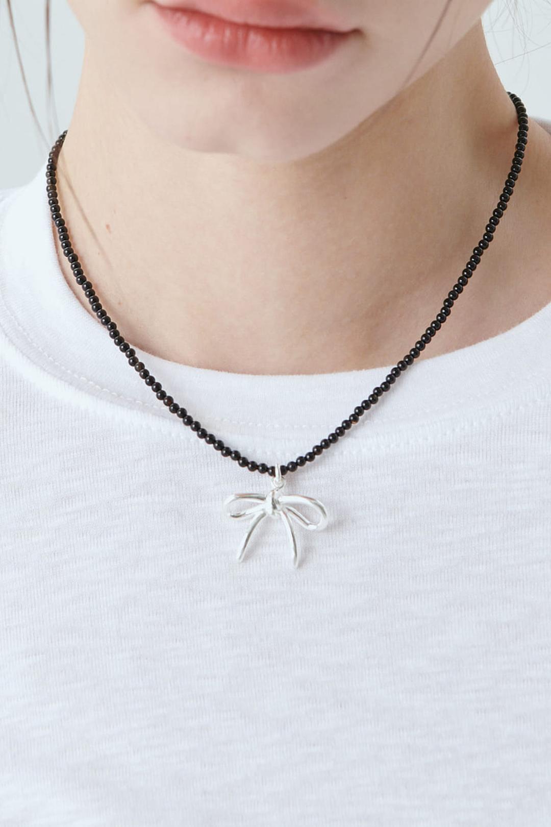 [925 SILVER] RIBBON NECKLACE