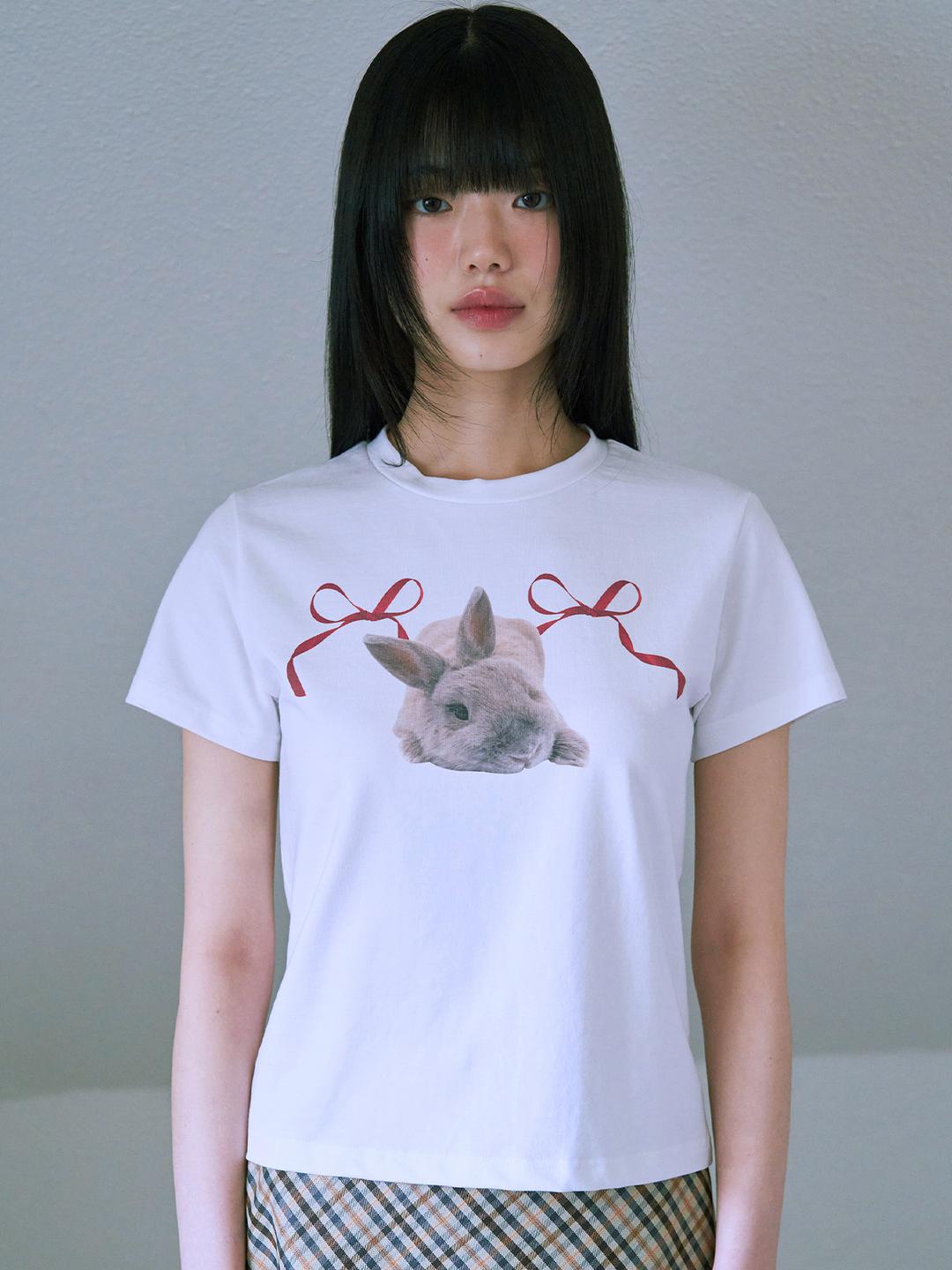 SWETTY GRAPHIC R.RABBIT T-SHIRTS (WHITE)
