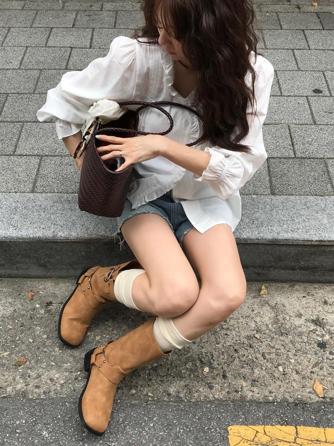 PREFRITT : Emily frill puff blouse