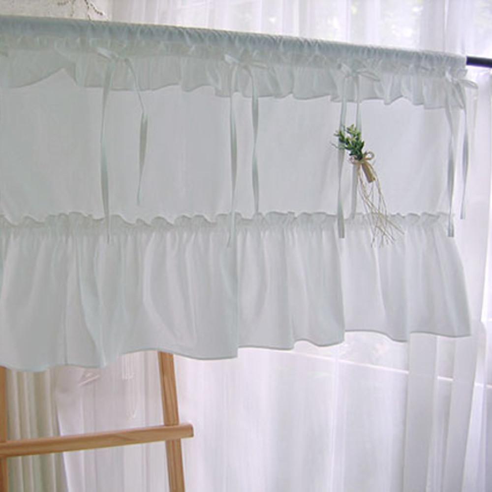 프릴리본 화이트 바란스커튼 주방 거실 창문 현관 미니 가리개 가림막