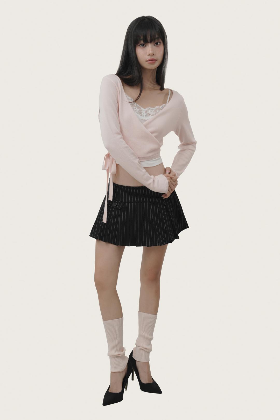 Canelé fake pocket skirt, Black