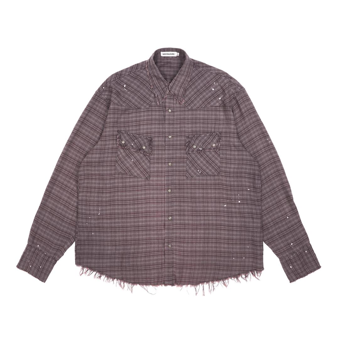 OLD WASHED WESTERN SHIRTS LIGHT PURPLE