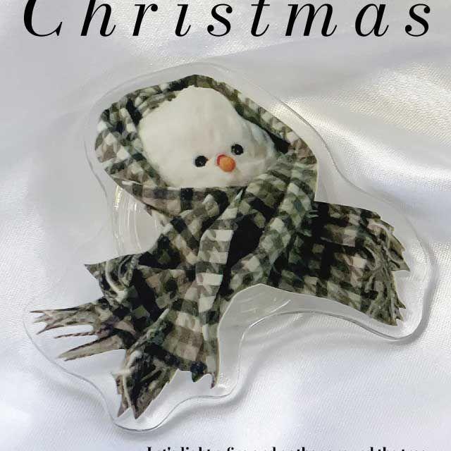 🔥2+1🔥 크리스마스 눈사람 그립톡🤍 연말 겨울 목도리 눈사람 귀여운 스마트톡 실사 아크릴톡 투명그립톡 레진그립톡 폰케이스 그립톡