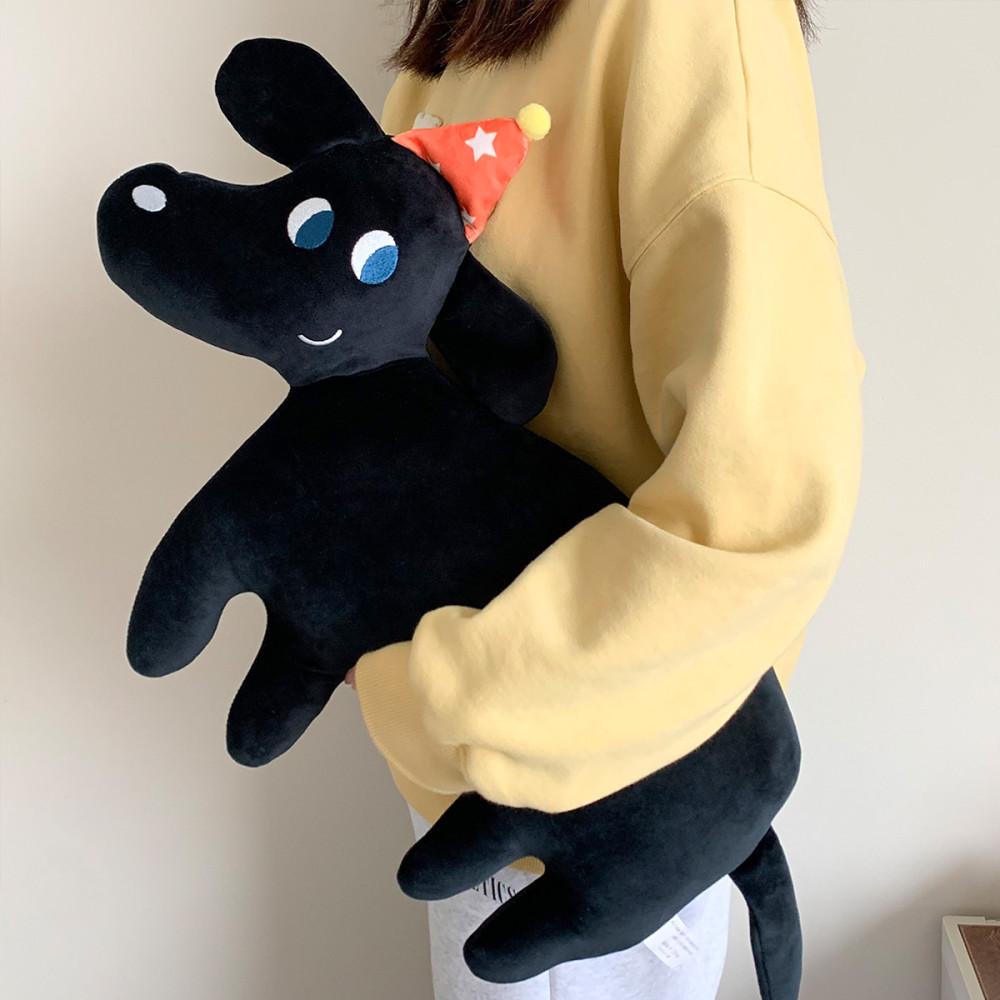 Cartoon Dog Cushion 블랙 강아지 쿠션 60x45cm