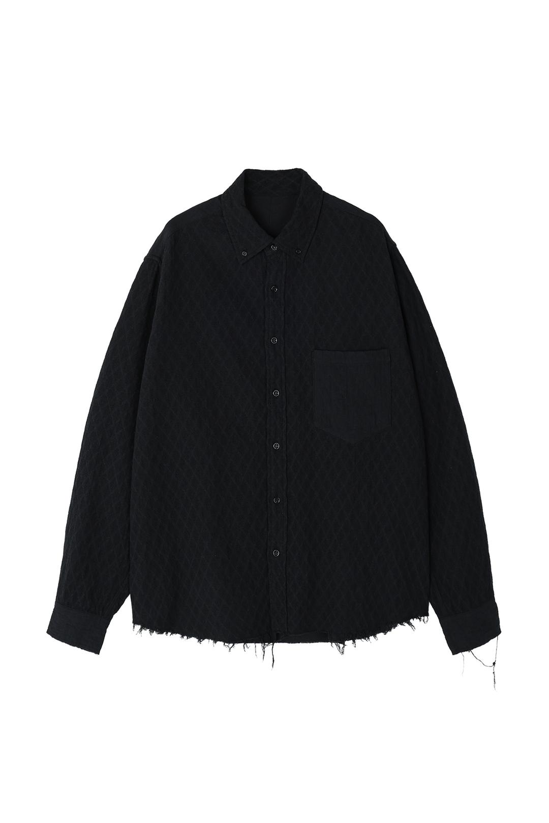 VINTAGE WASHED ROW-CUT SHIRT - CHARCOAL