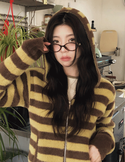 빈블 크라렛 단가라 앙고라 후드 집업
