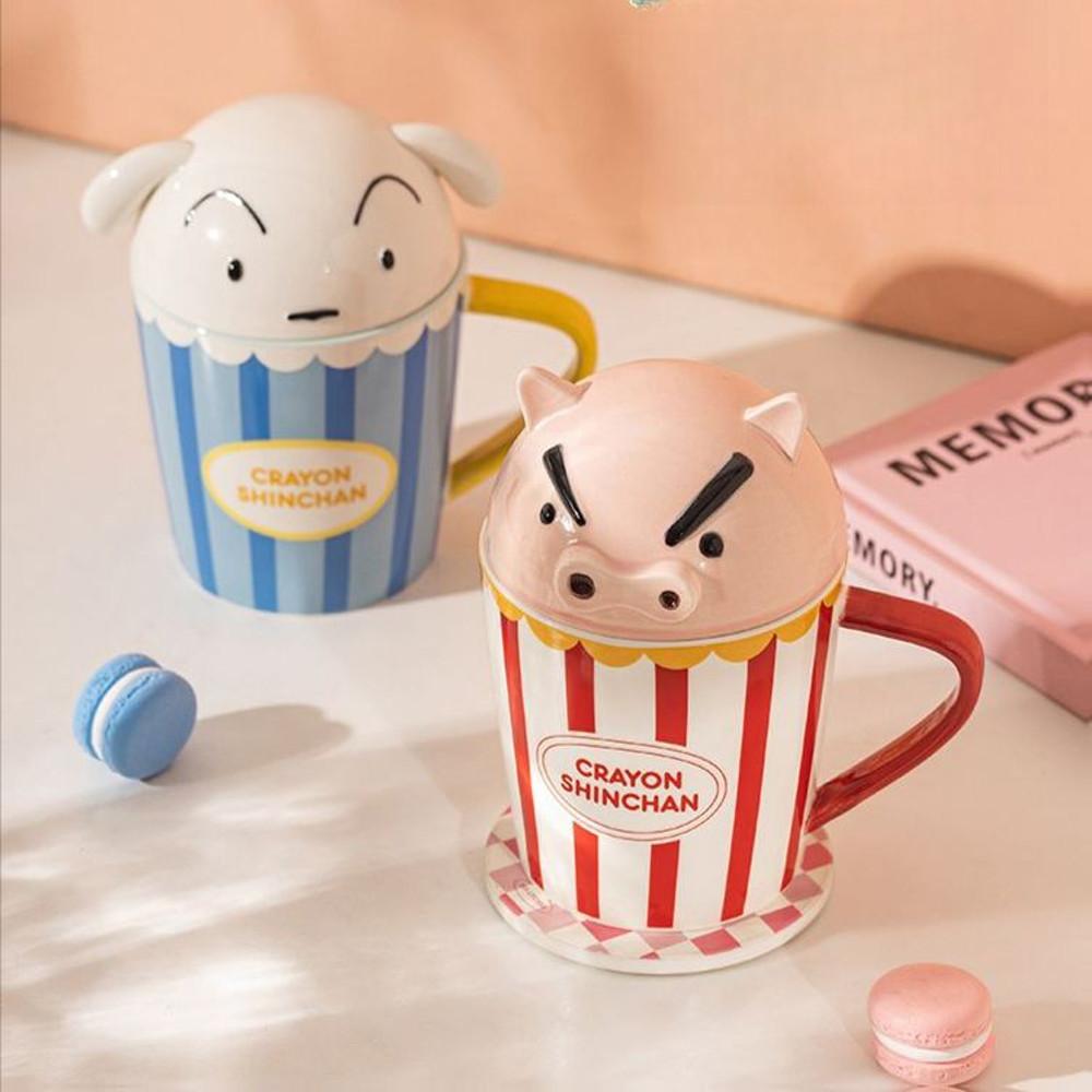 흰둥이 머그컵 뚜껑 컵 선물세트 부리부리대마왕