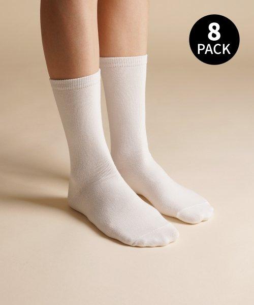 [8팩] 20cm 무지 긴목 장목 양말
